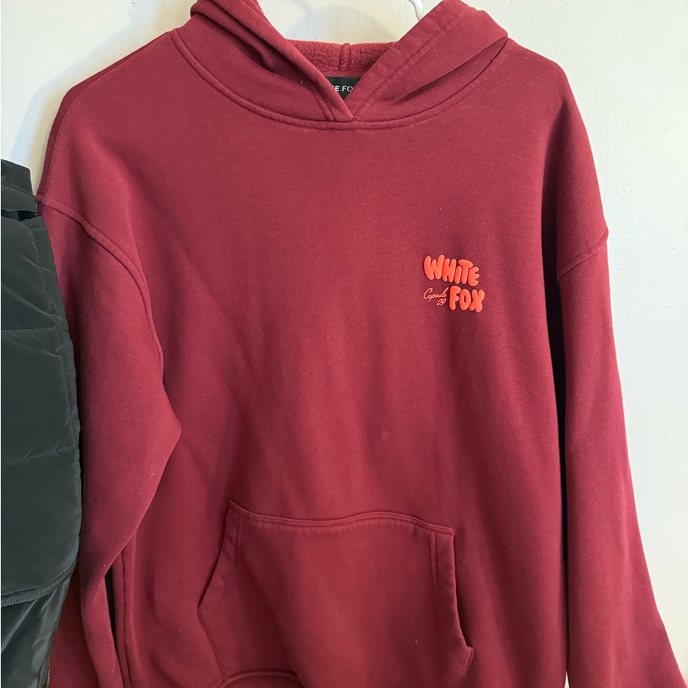 White Fox Maroon Hoodie